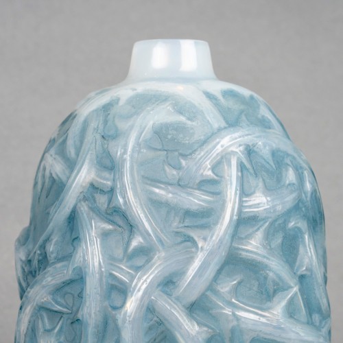 1921 René Lalique - Vase Ronces Patiné Bleu - BG Arts