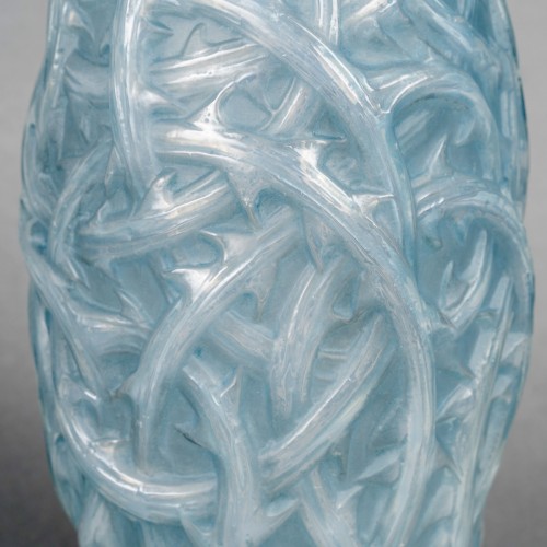 XXe siècle - 1921 René Lalique - Vase Ronces Patiné Bleu