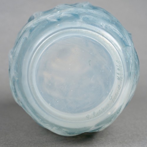 Art Déco - 1921 René Lalique - Vase Ronces Patiné Bleu