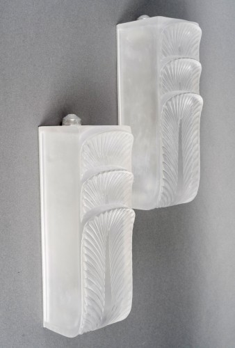 1935 René Lalique - Paire d'Appliques Art Déco Languedoc - Luminaires Style Art Déco