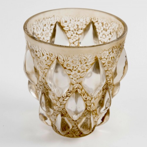 Verrerie, Cristallerie  - 1927 René Lalique - Vase Rampillon Patiné Sépia