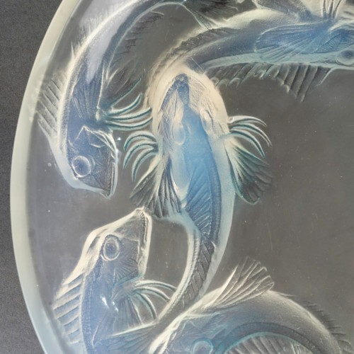 Verrerie, Cristallerie  - 1920 René Lalique - Coupe Plat Martigues Poissons Verre Opalescent