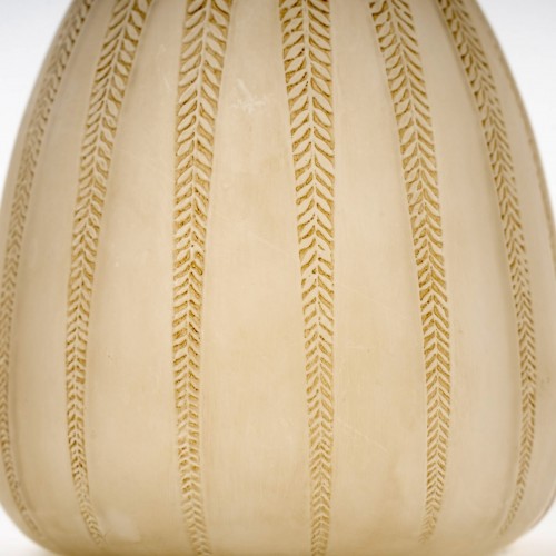 1921 René Lalique - Vase Mimosa Patiné Sépia - BG Arts