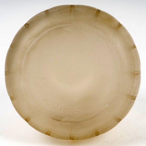 XXe siècle - 1921 René Lalique - Vase Mimosa Patiné Sépia