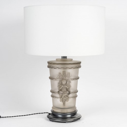 1950 Marc Lalique - Lampe Pan Faune - Luminaires Style Années 50-60