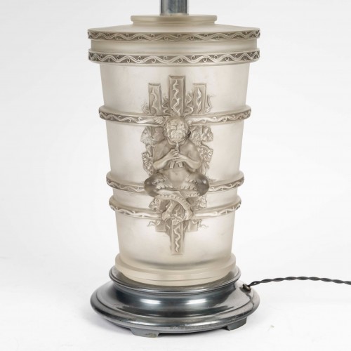 XXe siècle - 1950 Marc Lalique - Lampe Pan Faune