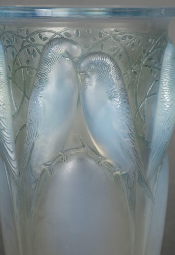 1924 René Lalique - Vase Ceylan patiné bleu - Art Déco