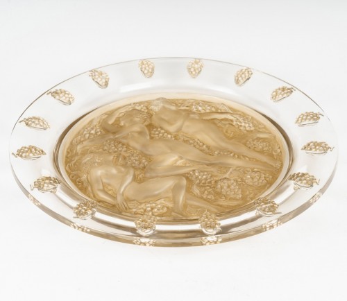 1943 René Lalique - Plat Côte d'Or - Verrerie, Cristallerie Style Art Déco