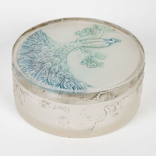 1910 René Lalique - Boîte Paon - Verrerie, Cristallerie Style Art Déco