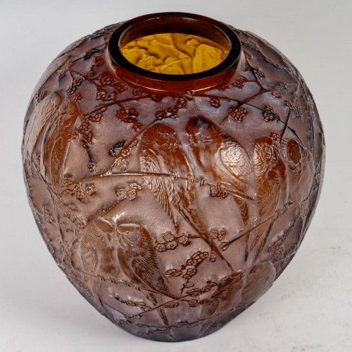 1919 René Lalique - Vase Perruches Parrots - Glass & Crystal Style Art Déco