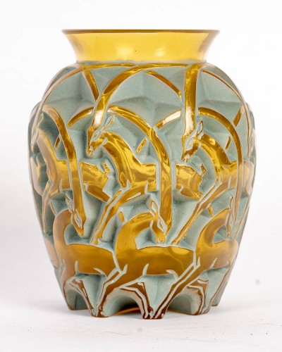 1931 René Lalique - Vase Chamois - Verrerie, Cristallerie Style Art Déco