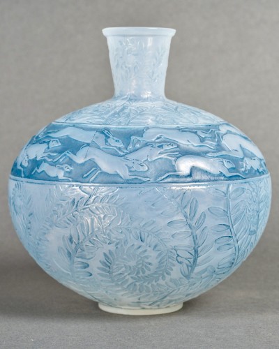 1923 René Lalique - Vase Lievres Hares Rabbits - Glass & Crystal Style Art Déco