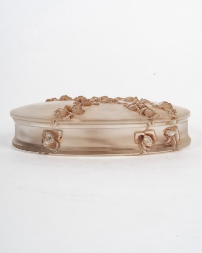 1913 René Lalique - Box Roses En Relief - Glass & Crystal Style Art nouveau