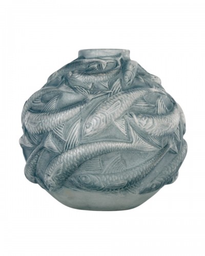 1927 René Lalique - Vase Oleron with blue patina