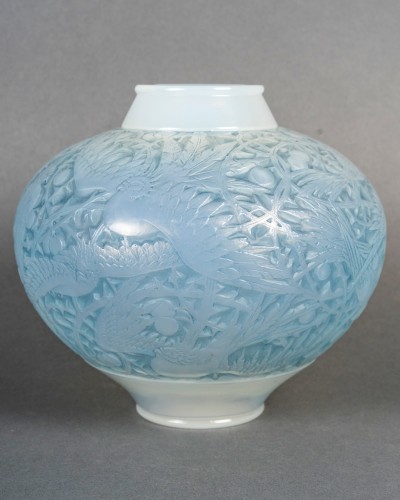 1924 René Lalique - Vase Aras Cased - Glass & Crystal Style Art Déco