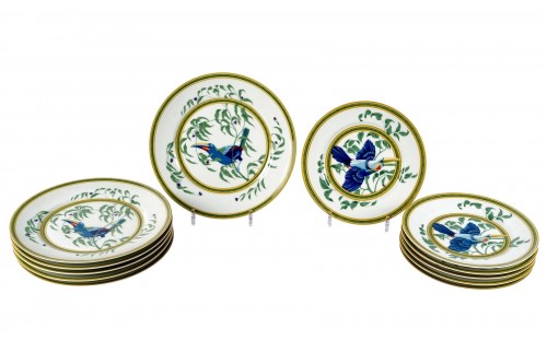 Hermes - Set of 12 Plates Toucan