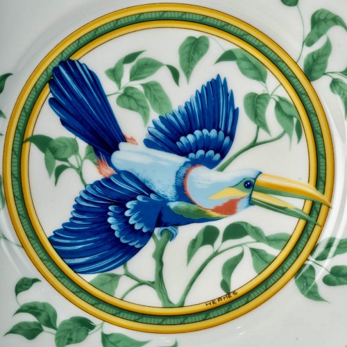 Argenterie et Arts de la table  - Hermes - Suite de 10 assiettes à entrées dessert Toucan
