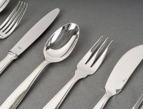 Art Déco - Boulenger - Art Deco Cutlery Flatware Set Sterling Silver - 180 Pieces