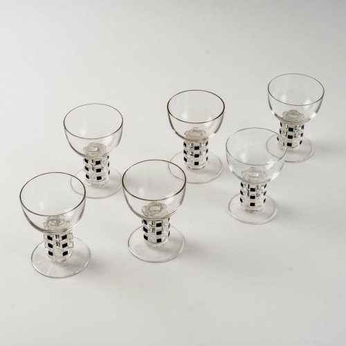 1926 René Lalique - Suite de 6 Verres Unawihr - Argenterie et Arts de la table Style Art Déco