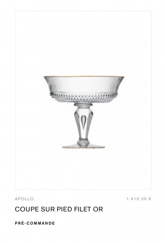  - Saint Louis - Service 14 pièces Apollo Cristal et Or - NEUF