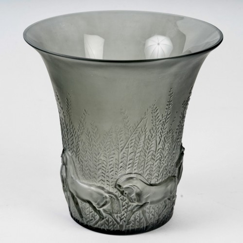 1930 René Lalique - Vase Chevaux - Verrerie, Cristallerie Style Art Déco