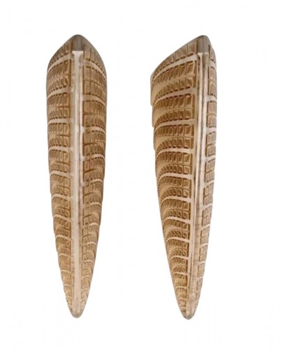 1924 René Lalique - Pair Of Sconces Wall Lights Fougeres
