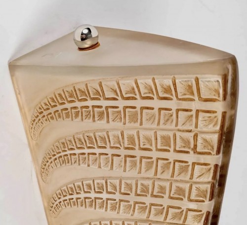 1924 René Lalique - Pair Of Sconces Wall Lights Fougeres - 