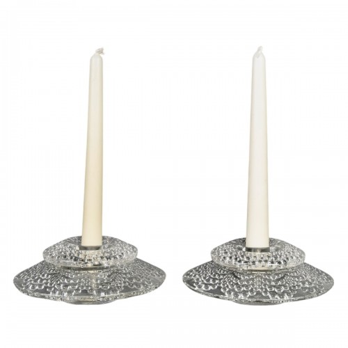 1934 René Lalique - Pair Of Art Deco Candlesticks Saint Gall 