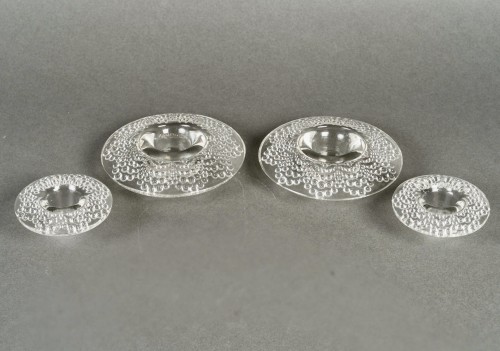 20th century - 1934 René Lalique - Pair Of Art Deco Candlesticks Saint Gall 