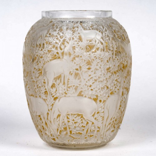 1932 Rene Lalique - Vase Biches - Glass & Crystal Style Art Déco