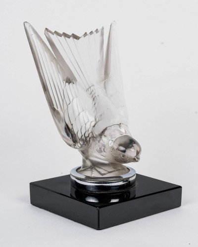 20th century - 1928 René Lalique - Pair Of Bookends Car Mascots Hirondelle Swallow