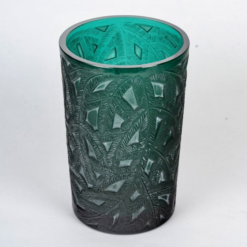 Glass & Crystal  - 1923 René Lalique - Vase Epicea Spruce Teal 