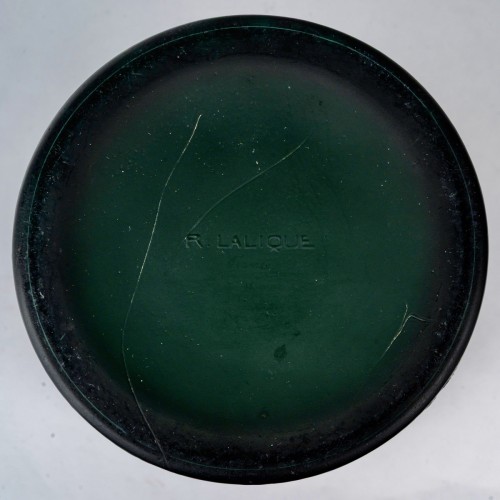 20th century - 1923 René Lalique - Vase Epicea Spruce Teal 