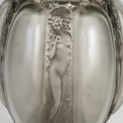 1912 René Lalique - Vase Six Figurines Et Masques - Art Déco