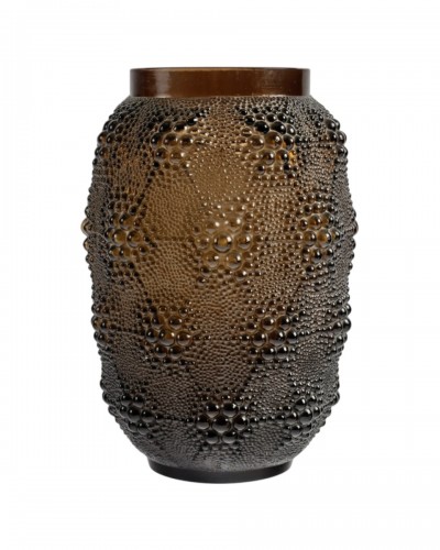 1932 René Lalique - Art Deco Gold Topaz Vase Davos