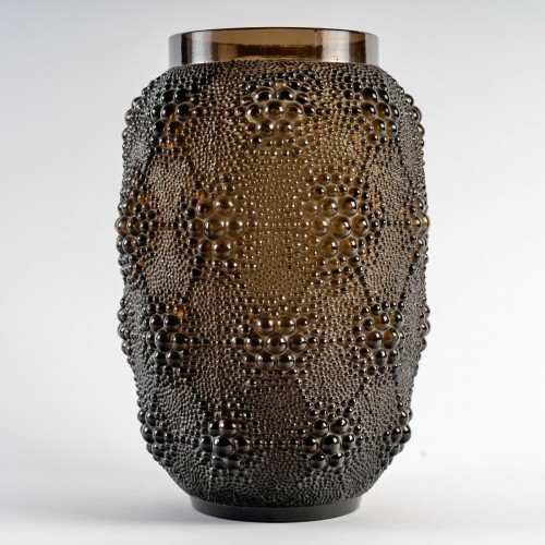 1932 René Lalique - Art Deco Gold Topaz Vase Davos - 