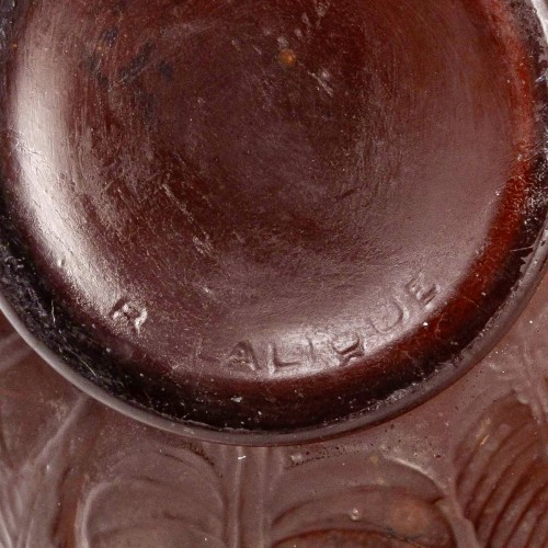 1923 René Lalique - Red Amber Sauges Vase - Art Déco