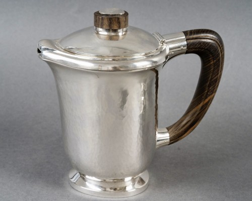 silverware & tableware  - 1940 Fouquet Lapar - Art Deco Tea Coffee Service Hammered Sterling Silver