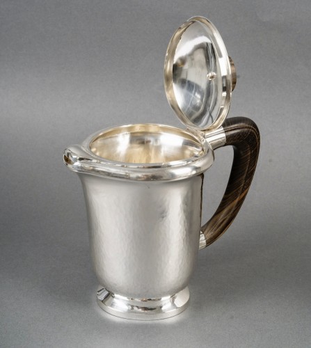 1940 Fouquet Lapar - Art Deco Tea Coffee Service Hammered Sterling Silver - 