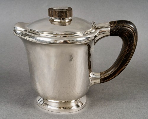 1940 Fouquet Lapar - Art Deco Tea Coffee Service Hammered Sterling Silver - Art Déco