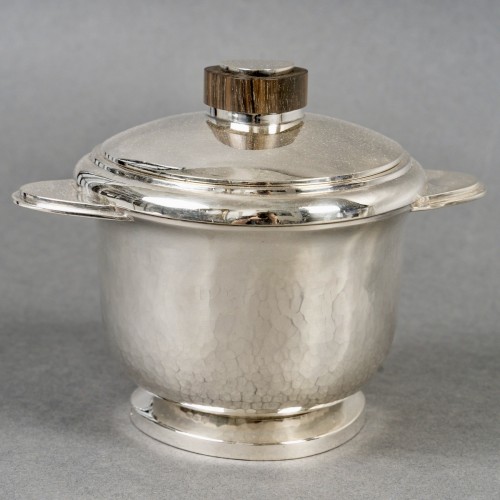Art Déco - 1940 Fouquet Lapar - Art Deco Tea Coffee Service Hammered Sterling Silver