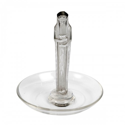1925 René Lalique - Baguier Cendrier Statuette Source de la Fontaine Verre