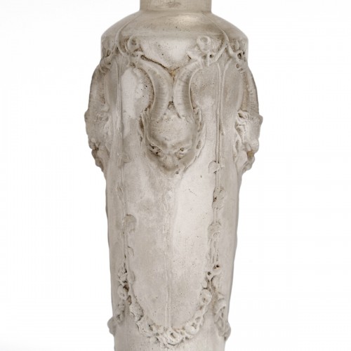 1920 René Lalique - Flacon Pan Verre Blanc Patiné Gris - BG Arts