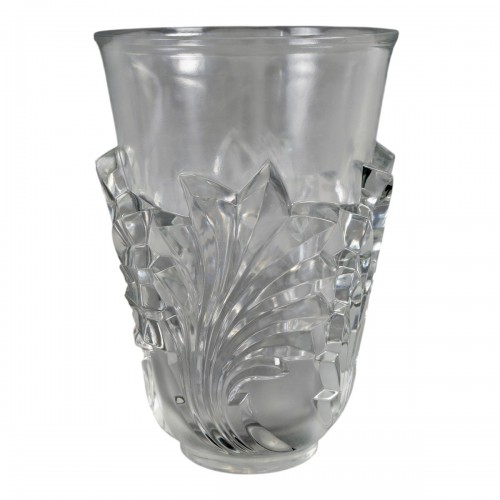 1950 Marc Lalique - Vase Surcouf Cristal Blanc