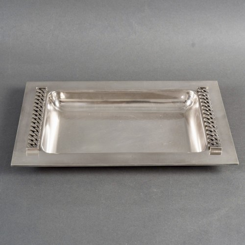 Argenterie et Arts de la table  - Jean Desprès - Coupe Plat Gourmette Métal Argenté Martelé