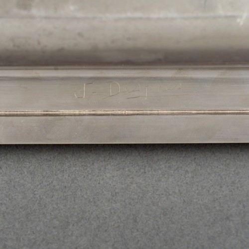 Antiquités - Jean Desprès - Coupe Plat Gourmette Métal Argenté Martelé