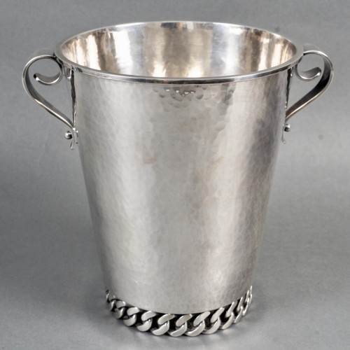 Argenterie et Arts de la table  - Jean Desprès - Seau à Champagne Gourmette Métal Argenté Martelé
