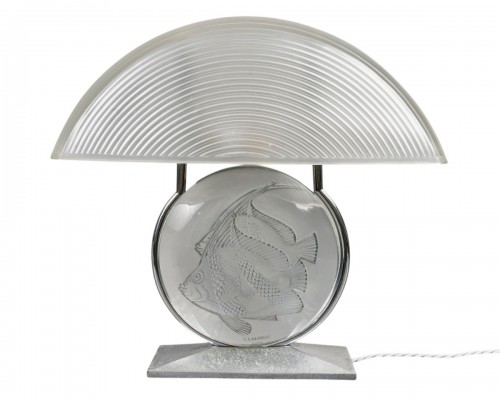 1931 René Lalique - Art Deco Lamp Poissons Fish 