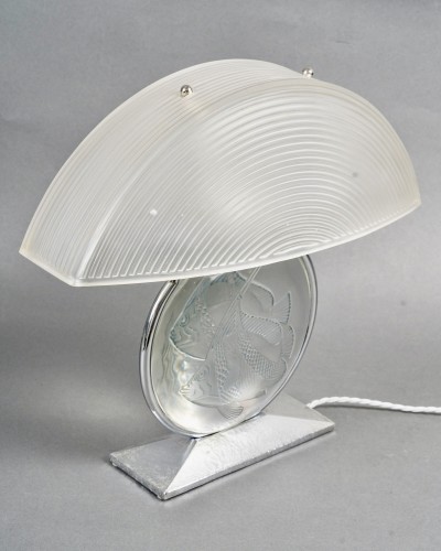 1931 René Lalique - Art Deco Lamp Poissons Fish  - 