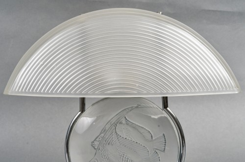 20th century - 1931 René Lalique - Art Deco Lamp Poissons Fish 
